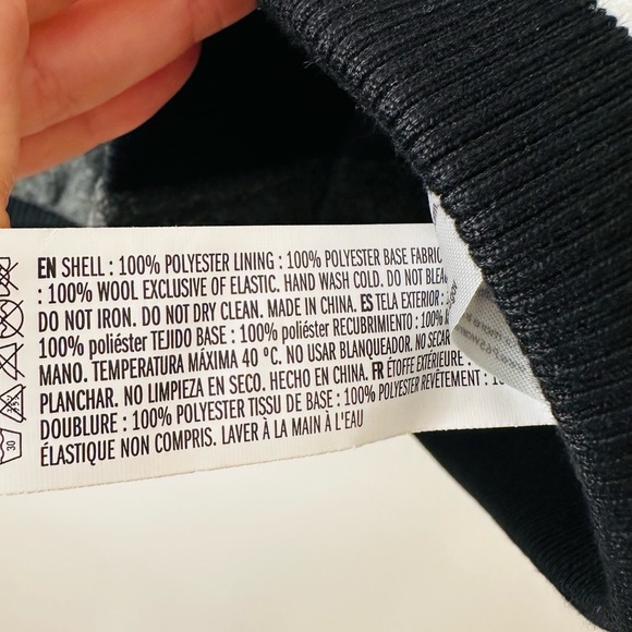 New ENGLISH FACTORY Mixed Media Baseball Collar Bomber Jacket Black - Picture 11 of 11